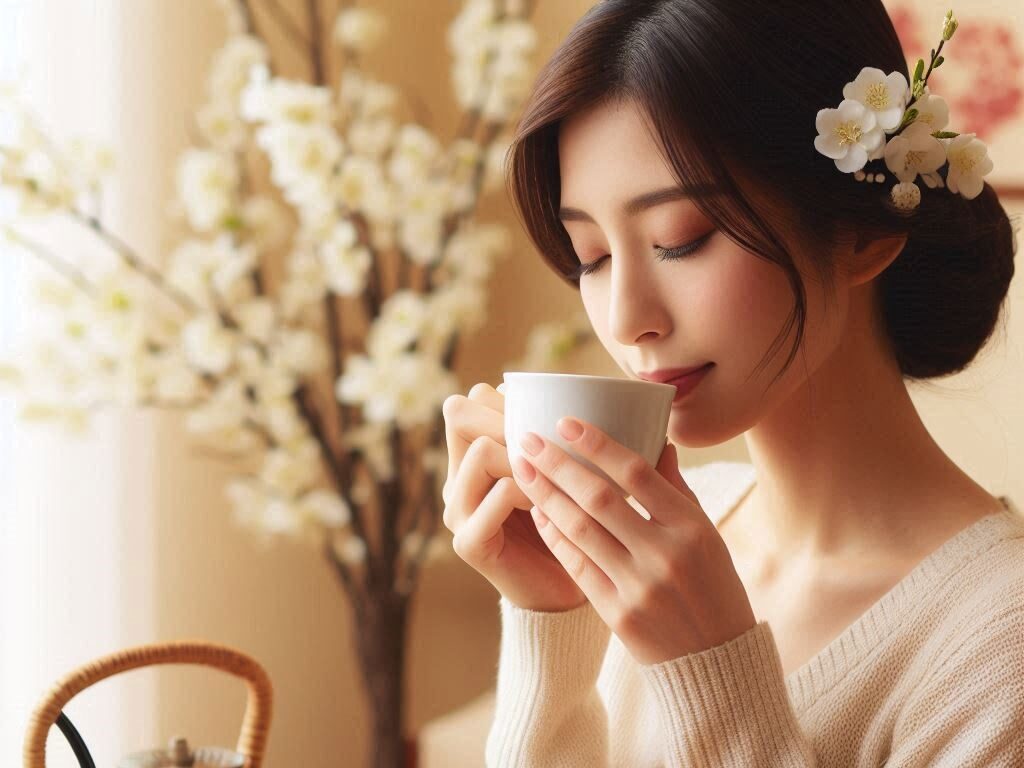 紅茶を飲む女性