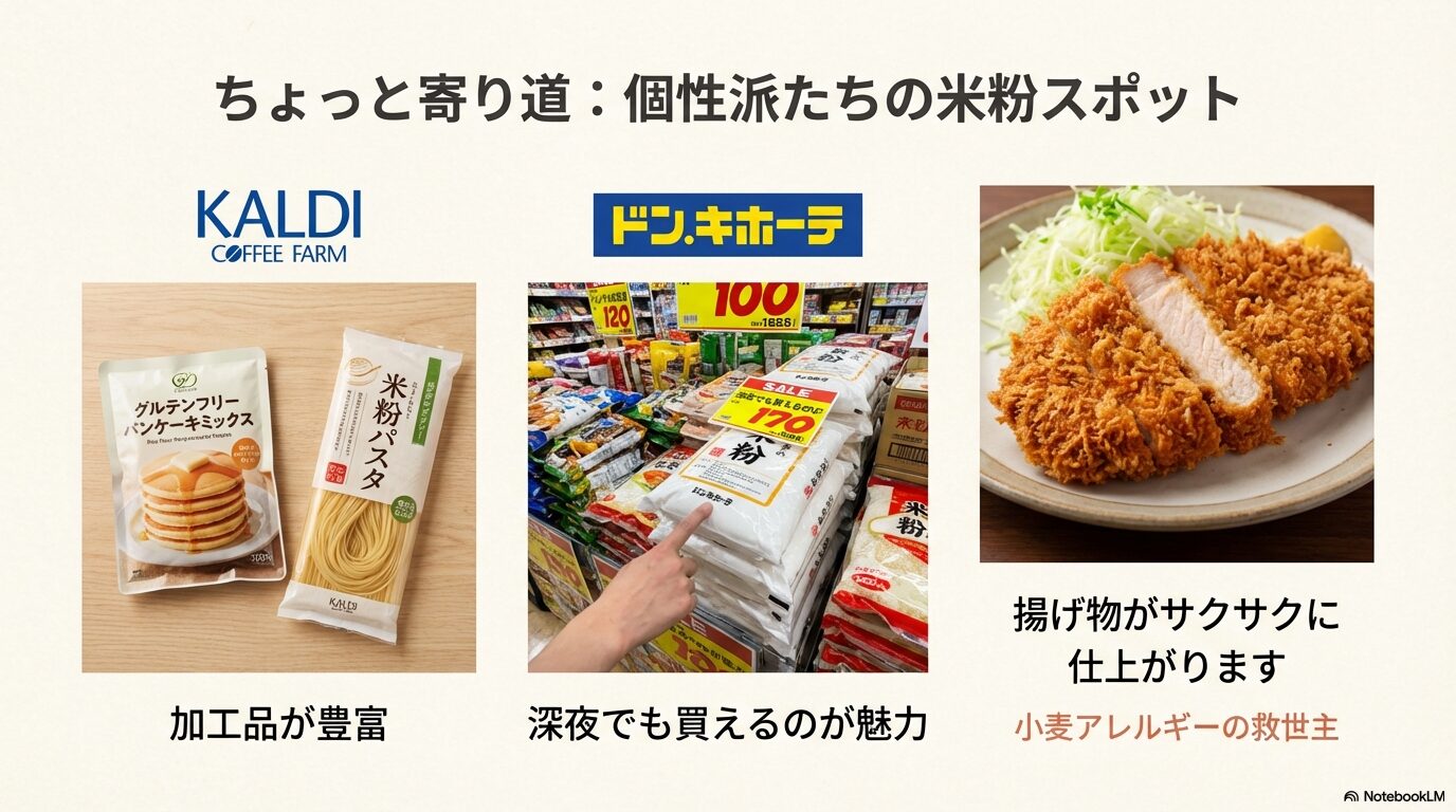 カルディやドン・キホーテで購入できるグルテンフリーパンケーキミックスや米粉パスタなどの関連商品