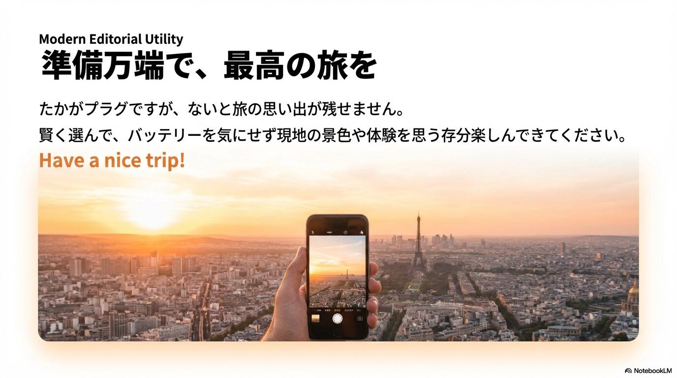 変換プラグを準備してバッテリーを気にせず楽しむ海外旅行の風景